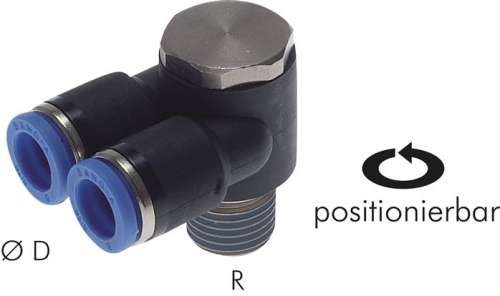 Racord push-in cot , Y  R 1/2" x12mm, IQS standard