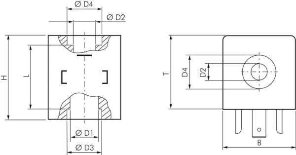 Bobina electromagnetica 24 V AC, formaD, dimensiune conector 3