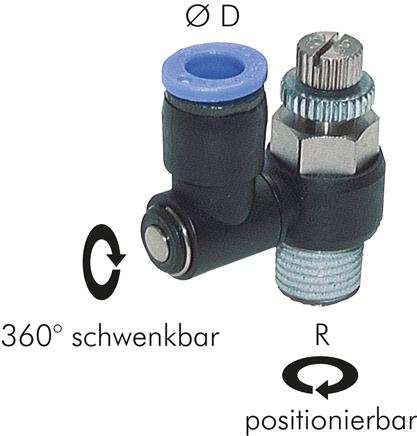 Drosel pneumatic unidirectional R 1/4&quot;-10mm