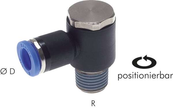 Racord push-in cot R 1/4&quot;-10mm, IQS standard