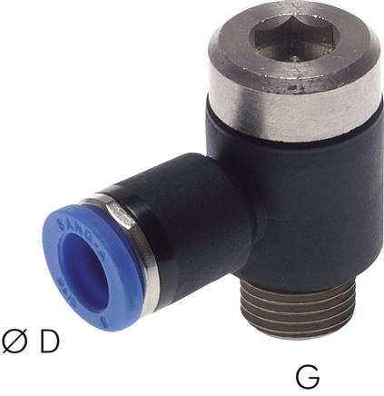 Racord push-in cot, G 1/4&quot;-6mm, IQS standard