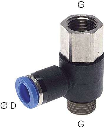 Racord push-in cot, I/A G1/8&quot;-6mm, IQS standard