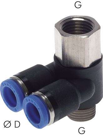 Racord push-in cot,Y , I/A G1/4&quot;-8mm, IQS standard