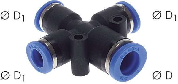 Racord push-in cruce ,redus 10mm-8mm, IQS standard