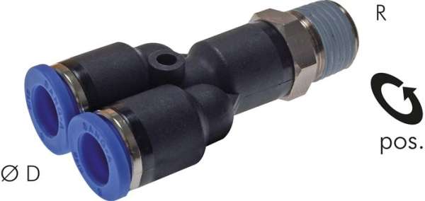 Racord push-in Y R 1/8&quot;-10mm,IQS standard