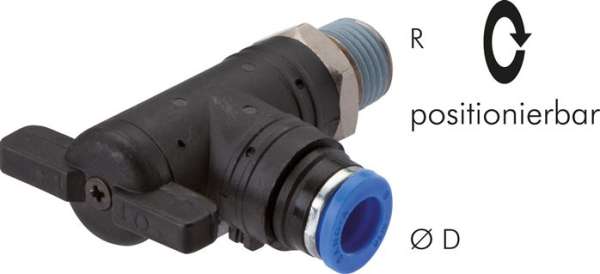 Robinet push-in R 1/8&quot;-6mm,IQS standard
