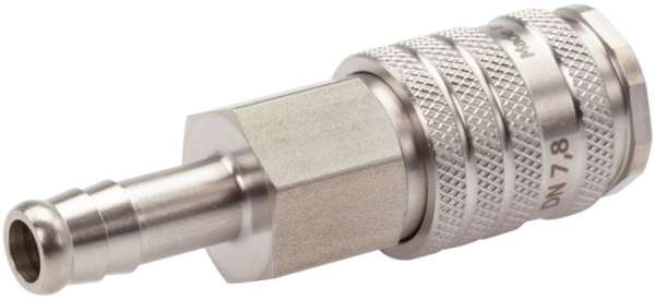Coupling socket (NW7,2) 8 (5/16&quot;)mm hose, Otel inoxidabil