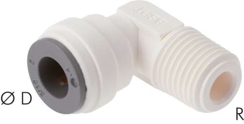  Racord push-in cot R 1/4"-1/4" (6.35 mm), IQS-LE