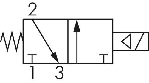 Valva 3/2 , G 1/8" , normal inchis (NC), 12 V=