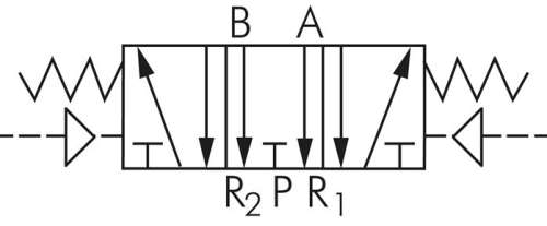 Valva pneumatic 5/3, G 3/8&quot;- YPC