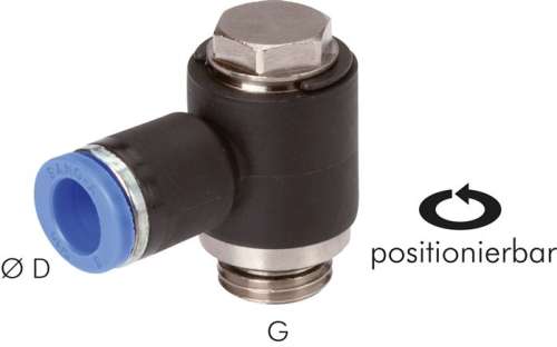 Racord push-in cot G 1/8&quot;-6mm, IQS standard